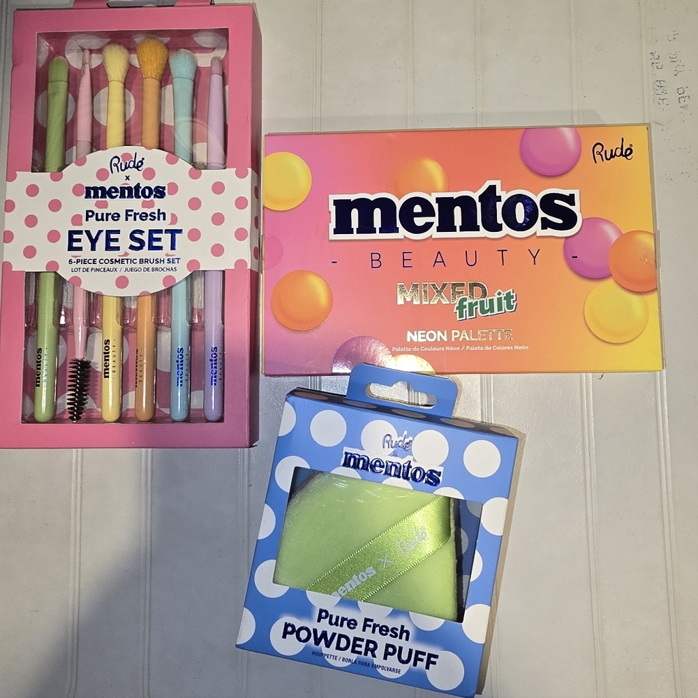 RUDE Mentos Eyeshadow Pallet, Brush And Sponge Set